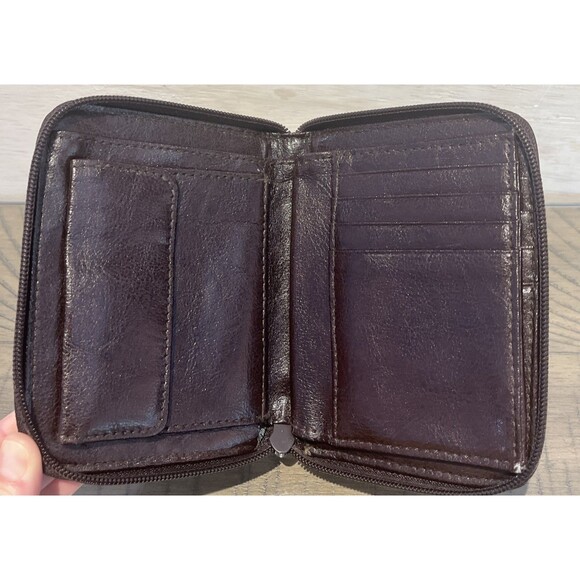 BelleRose Women's Wallet Brownblack Leather - Picture 4 of 7